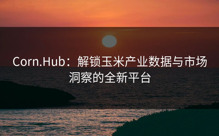 Corn.Hub：解锁玉米产业数据与市场洞察的全新平台